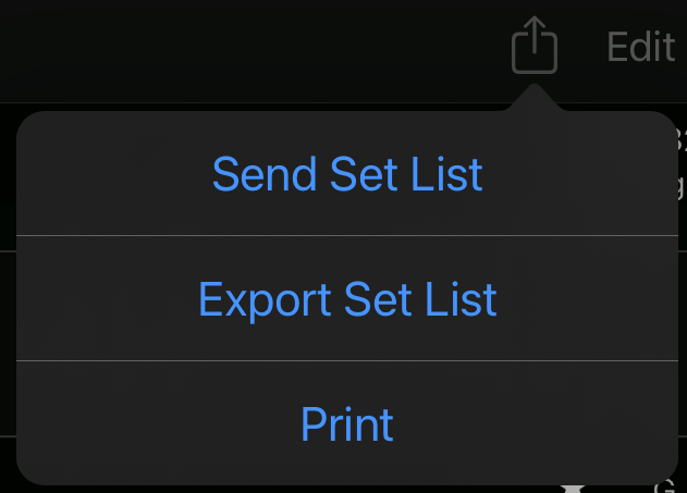 Old - share setlist menu
