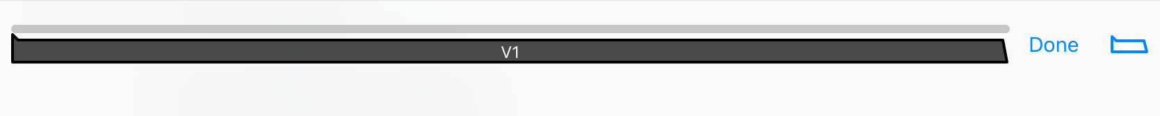 Arrangement timeline in edit mode with a single V1 marker added