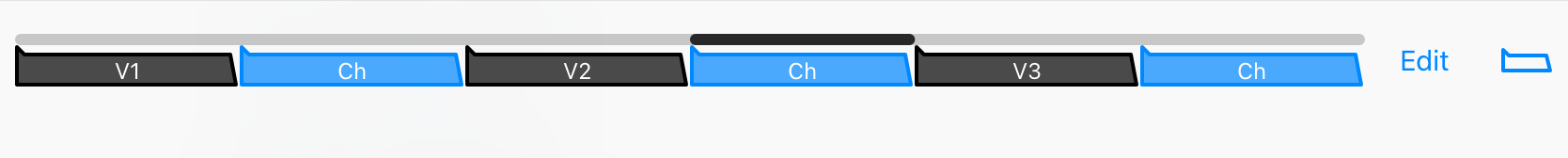 Arrangement timeline with the second Ch marker highlighted as the current stanza