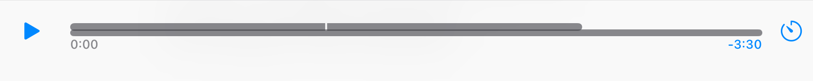 Auto scroll timeline showing play button, 0:00 elapsed and -3:30 remaining