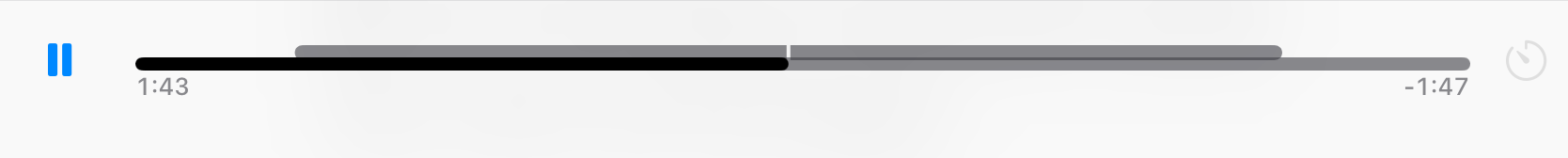 Auto scroll timeline part-played, with current position marker and shaded visible-portion band